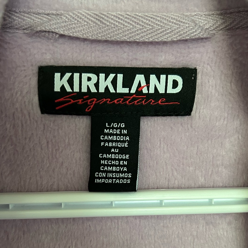 Kirkland Cozy Fleece Lined Robe Light Purple Warm Loungewear - Picture 6 of 11